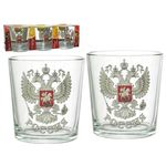 Набор стаканов 6шт 250мл Герб России (низкие)